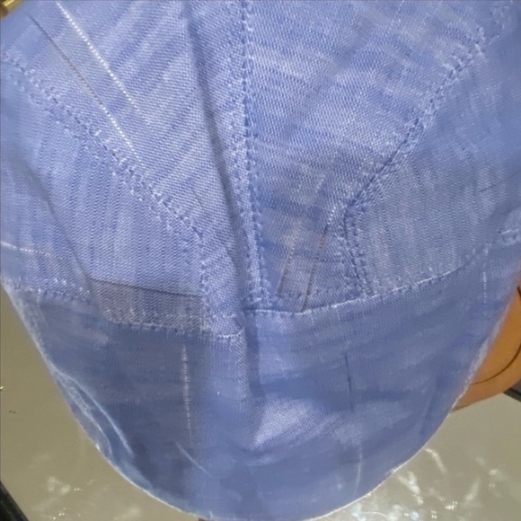 Textured Blue Hat with Grid Pattern - Picture 1 of 5